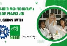 CSIR-NEERI MSc PhD Botany & Zoology Project Job – Applications Invited CSIR-NEERI MSc PhD Botany