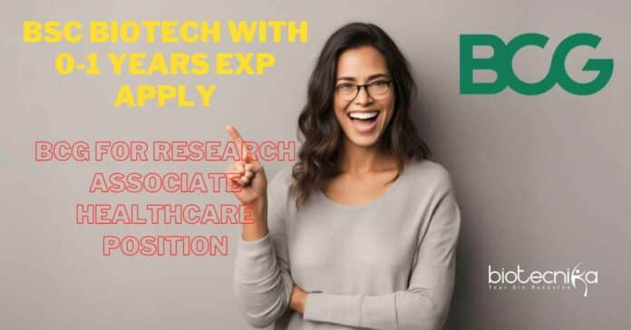 Freshers BSc Biotechnology Job