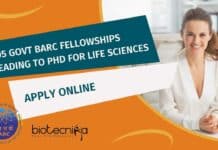 105 Govt BARC Fellowships Leading to PhD For Life Sciences – Apply Online Govt BARC Fellowships Leading