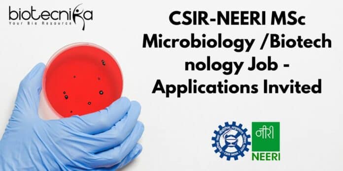 CSIR-NEERI MSc Microbiology /Biotechnology Job - Applications Invited