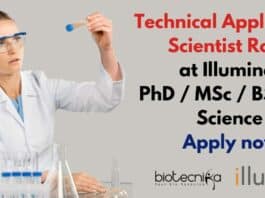 Technical Application Scientist Illumina- PhD / MSc / BSc Candidates Apply Online