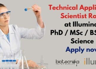 Technical Application Scientist Illumina- PhD / MSc / BSc Candidates Apply Online