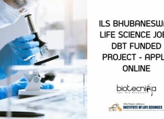 ILS Bhubaneswar Life Science Job - DBT Funded Project - Apply Online