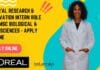 L’Oréal Research & Innovation Intern Role For MSc Biological & Life Sciences – Apply Online L’Oréal Intern Job Opening