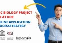 MSc Biology Project Job at RCB – Online Application Process MSc Biology Project Job