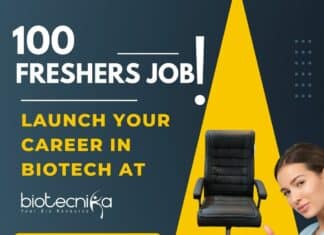 Freshers Biotech Job in Bangalore