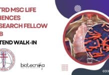 NITRD MSc Life Sciences Research Fellow Job – Attend Walk-In NITRD MSc Life Sciences