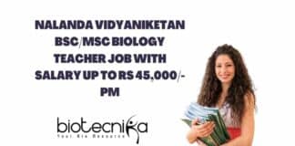 Nalanda Vidyaniketan BSc/MSc Biology Teacher Job With Salary up to Rs 45,000/-pm