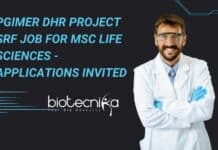 PGIMER DHR Project SRF Job For MSc Life Sciences – Applications Invited PGIMER DHR Project SRF Job For MSc Life Sciences - Applications Invited