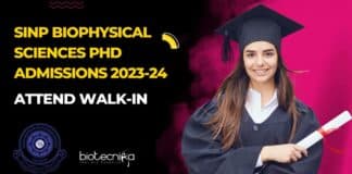 SINP Biophysical Sciences PhD