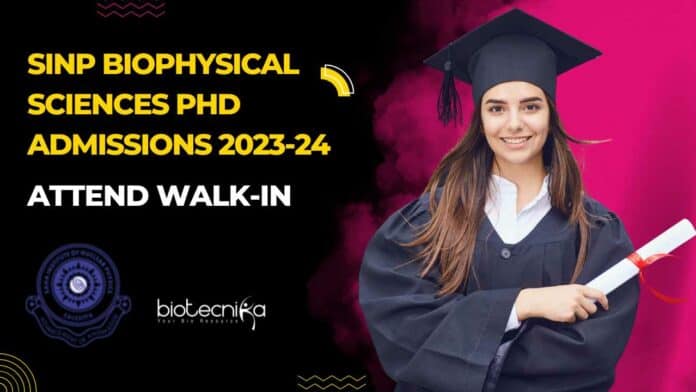SINP Biophysical Sciences PhD