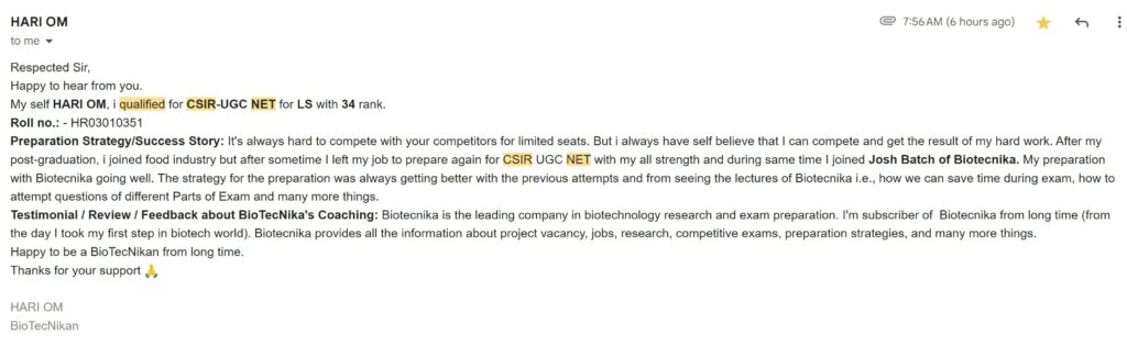CSIR NET June Toppers