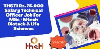THSTI Technical Officer Opening For MSc Life Sciences - Applications Invited
