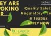 Quality Safety Regulatory – Lead at Teabox For Biology & Food Science Candidates, Apply Online Teabox Food Science Biology