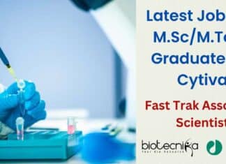Cytiva Hiring Fast Trak