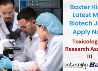 Baxter Research Associate Toxicologist
