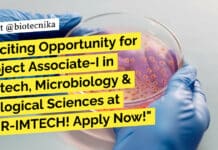 Exciting Opportunity for Project Associate-I in Biotech, Microbiology & Biological Sciences at CSIR-IMTECH! Apply Now! CSIR-IMTECH Hiring Project Associate - Biotech, Microbiology & Biological Sciences