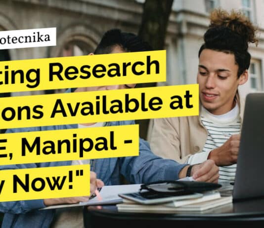Research Positions at MAHE, Manipal