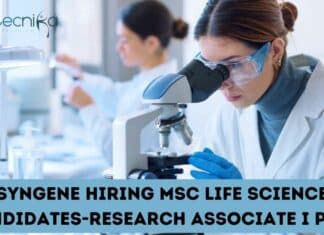 Latest MSc Job at Syngene