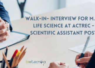 Interview for M.Sc. Life Science
