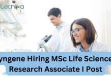 Syngene Hiring MSc Life