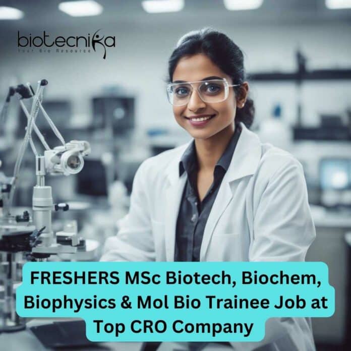 Freshers Jobs MSc Biotech