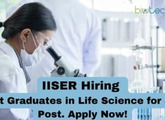 IISER Hiring Life Science