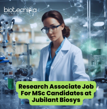 Jubilant Biosys Hiring MSc Life Sciences for Senior Research Associate Position Research Associate Job at Jubilant Biosys For MSc Candidates