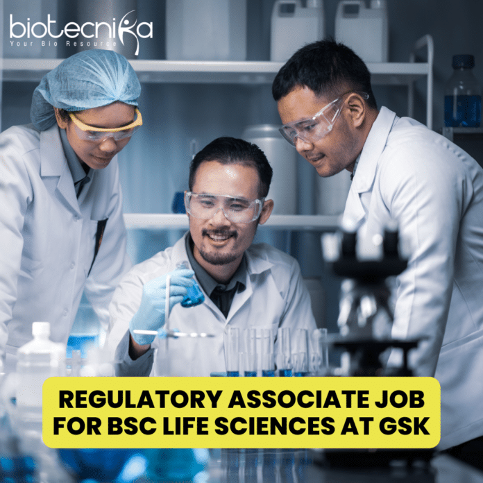 Regulatory Associate Job for BSc Life Sciences At GSK