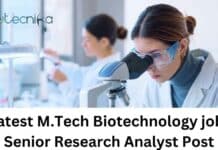 MTech Biotech Job at Frost & Sullivan – Senior Research Analyst Post Latest M.Tech Biotechnology job