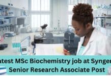 Syngene MSc Biochemistry Job
