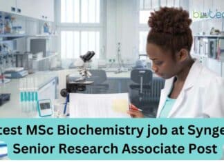 Syngene MSc Biochemistry Job