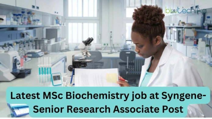 Syngene MSc Biochemistry Job