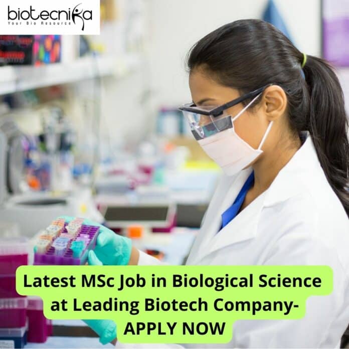 Syngene MSc Job Biological Science - Apply For Research Associate Post