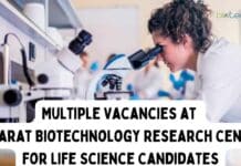 Multiple Vacancies at Gujarat Biotechnology Research Centre for Life Science Candidates Multiple Vacancies at Gujarat Biotechnology Research Centre for Life Science Candidates