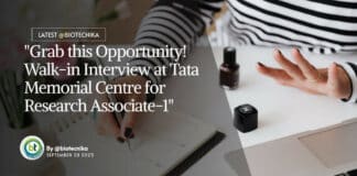 ACTREC Research Associate Jobs - MSc Biotech & Life Sciences, Attend Walk-In