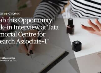 ACTREC Research Associate Jobs - MSc Biotech & Life Sciences, Attend Walk-In