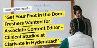 "Get Your Foot in the Door: Freshers Wanted for Associate Content Editor - Clinical Studies at Clarivate in Hyderabad!"