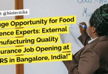 Huge Opportunity for Food Science Experts: External Manufacturing QA Job at MARS "Huge Opportunity for Food Science Experts: External Manufacturing Quality Assurance Job Opening at MARS in Bangalore, India!"