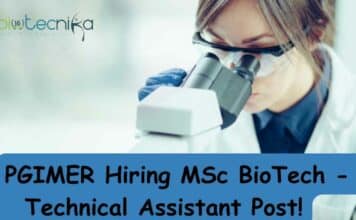 PGIMER Hiring MSc BioTech