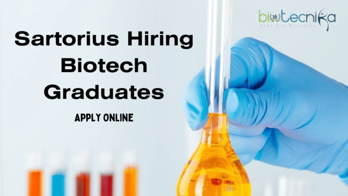 Sartorius Hiring Biotech Candidates- Apply Online