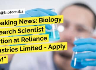 Biology Jobs Reliance Industries Limited - PhD Apply
