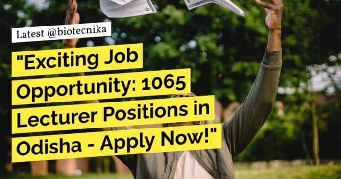 SSB Odisha Recruitment 2023 - Lecturer Positions Available