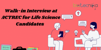 Interview at ACTREC for Life Science