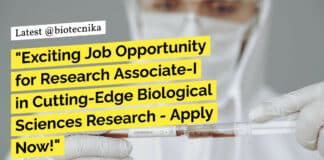 Research Associate Biological Sciences Job at NII