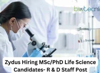 Zydus R&D Job Opening For MSc & PhD Life Sciences - Apply Online
