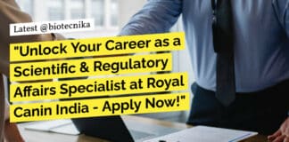 "Unlock Your Career as a Scientific & Regulatory Affairs Specialist at Royal Canin India - Apply Now!"