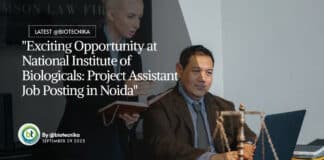 Govt NIB Project Job - MSc Biotech & Life Sciences Apply
