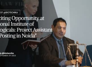 Govt NIB Project Job - MSc Biotech & Life Sciences Apply