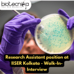 Research Assistant position at IISER Kolkata - Walk-In-Interview
